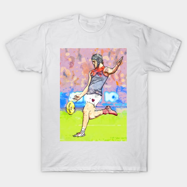 Angus Brayshaw - Melbourne Demons T-Shirt by BobbyShaftoe